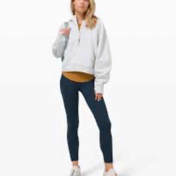 Lululemon Scuba Oversized 1/2 Zip Hoodie Heathered Core Ultra Light Grey - Picture 1 of 14